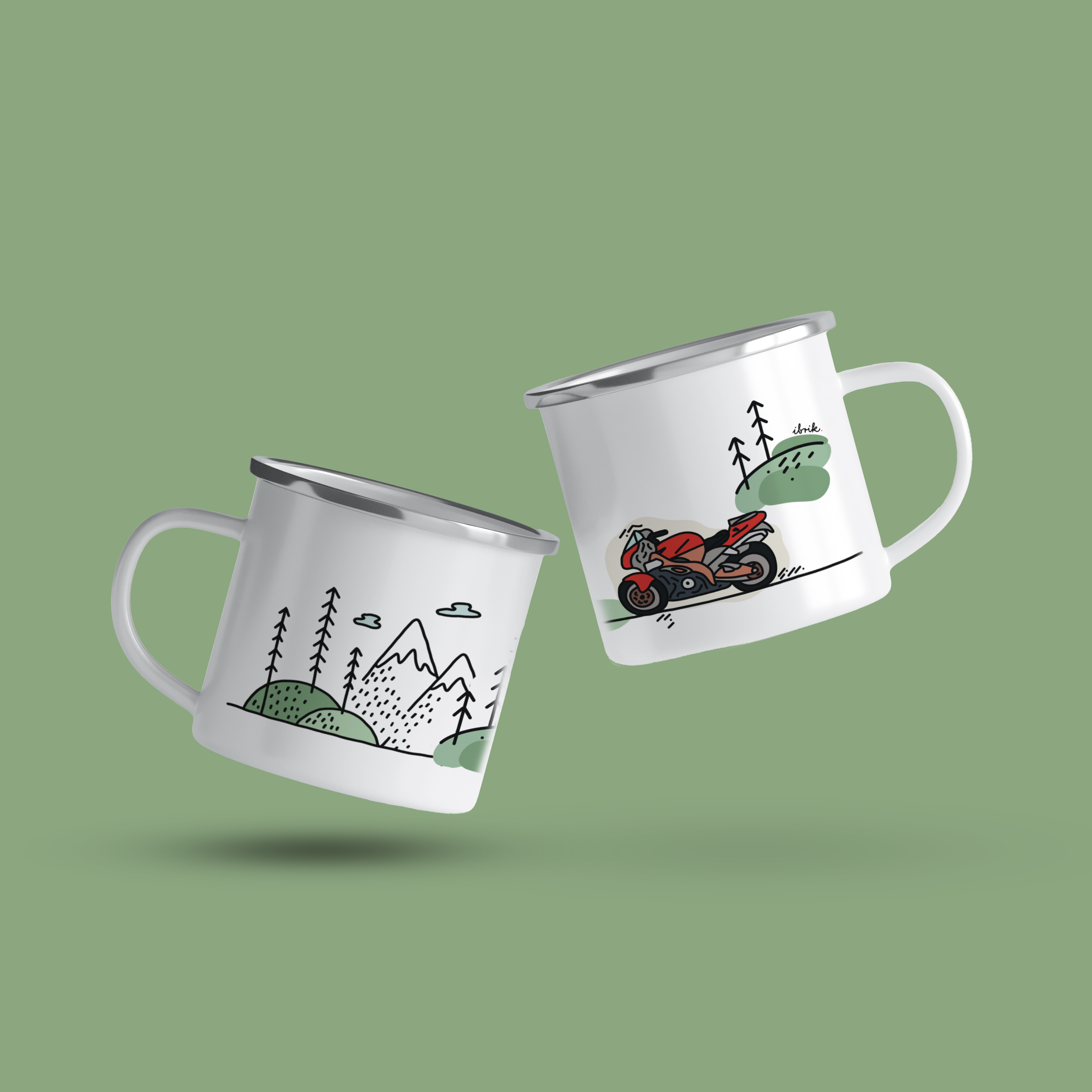 cana emailata red motorbike