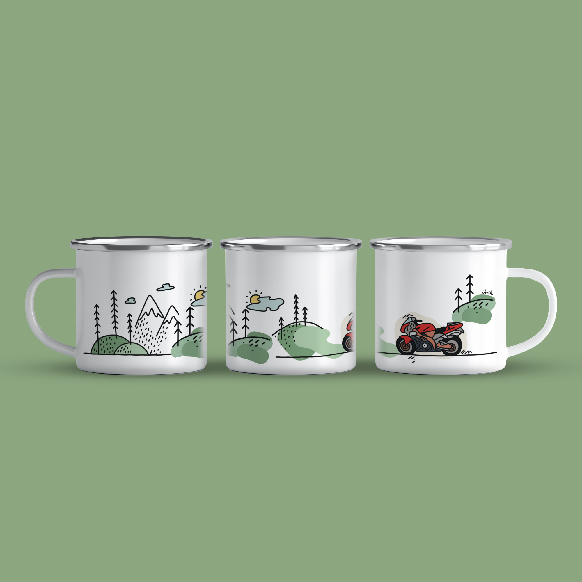 cana emailata red motorbike