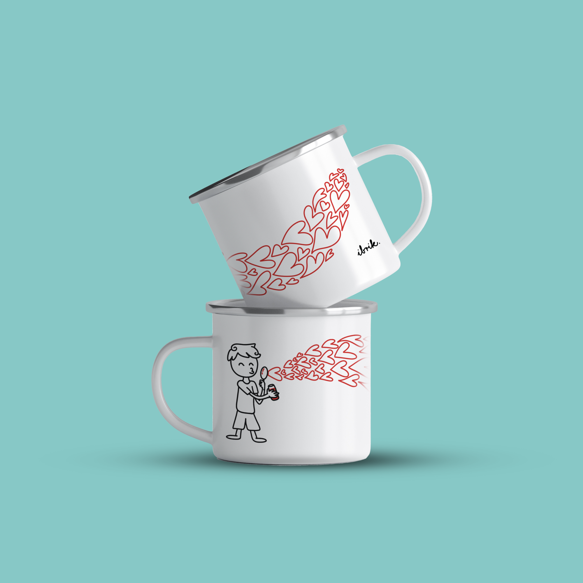 cana emailata boy with bubble hearts