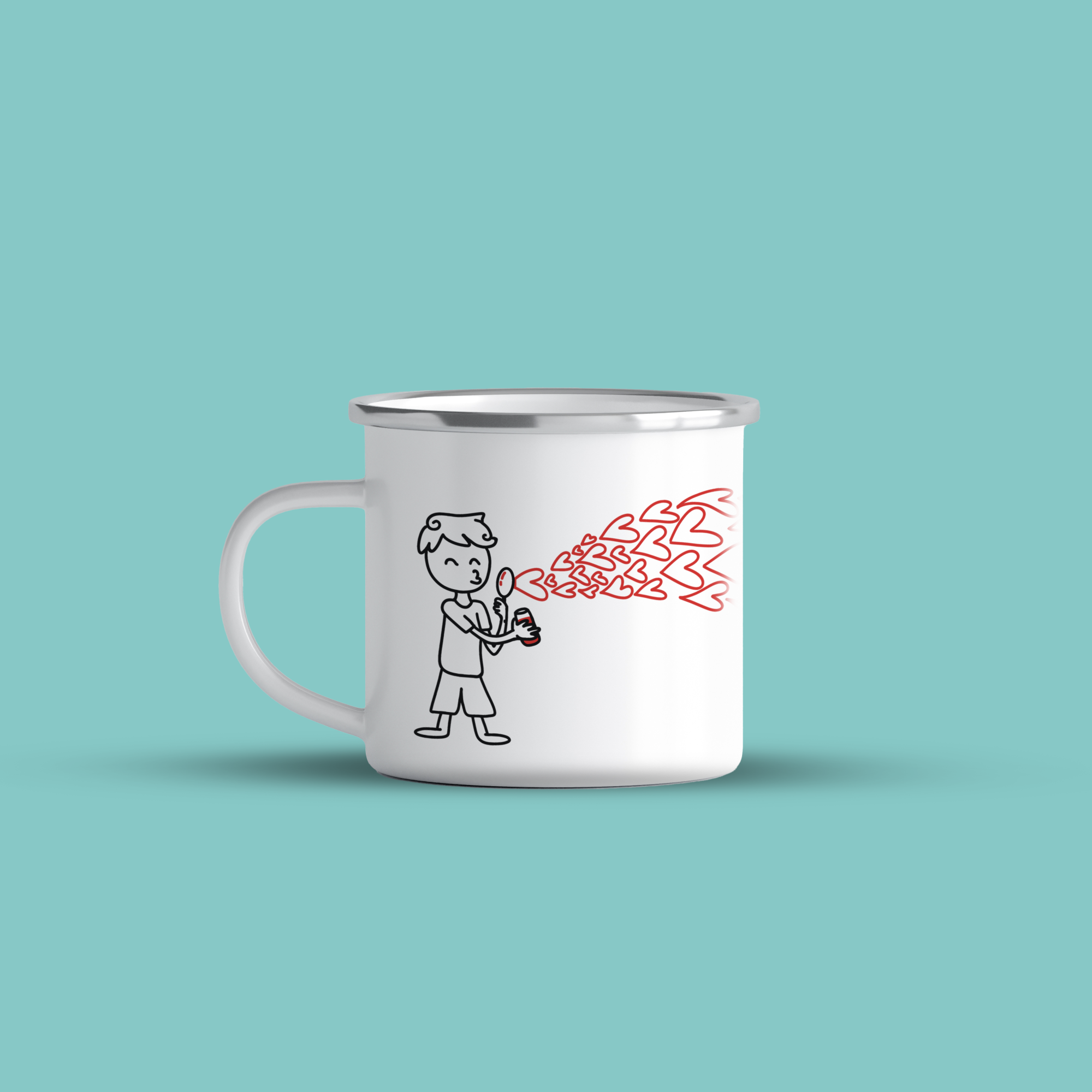 cana emailata boy with bubble hearts