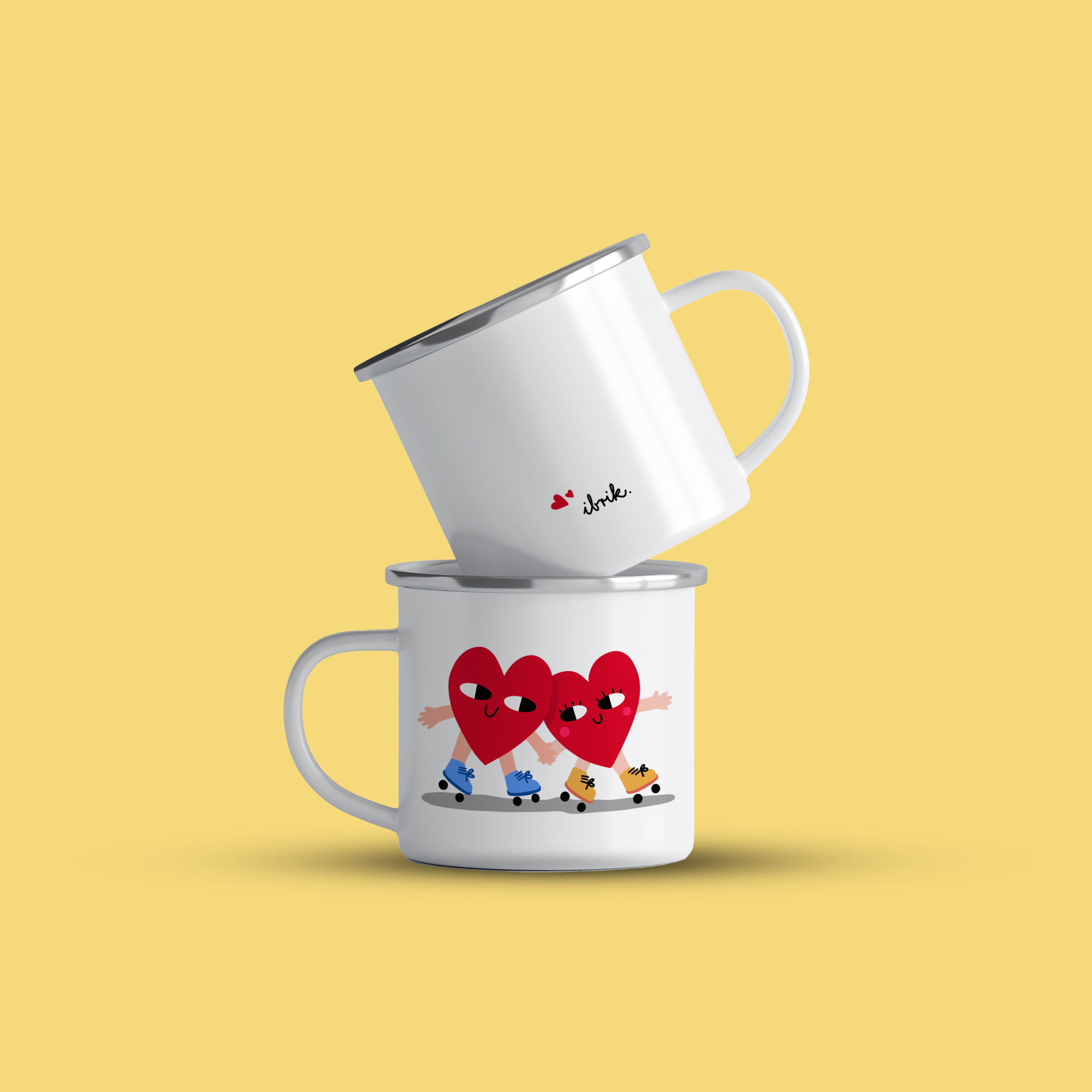 cana emailata hearts with roller skates