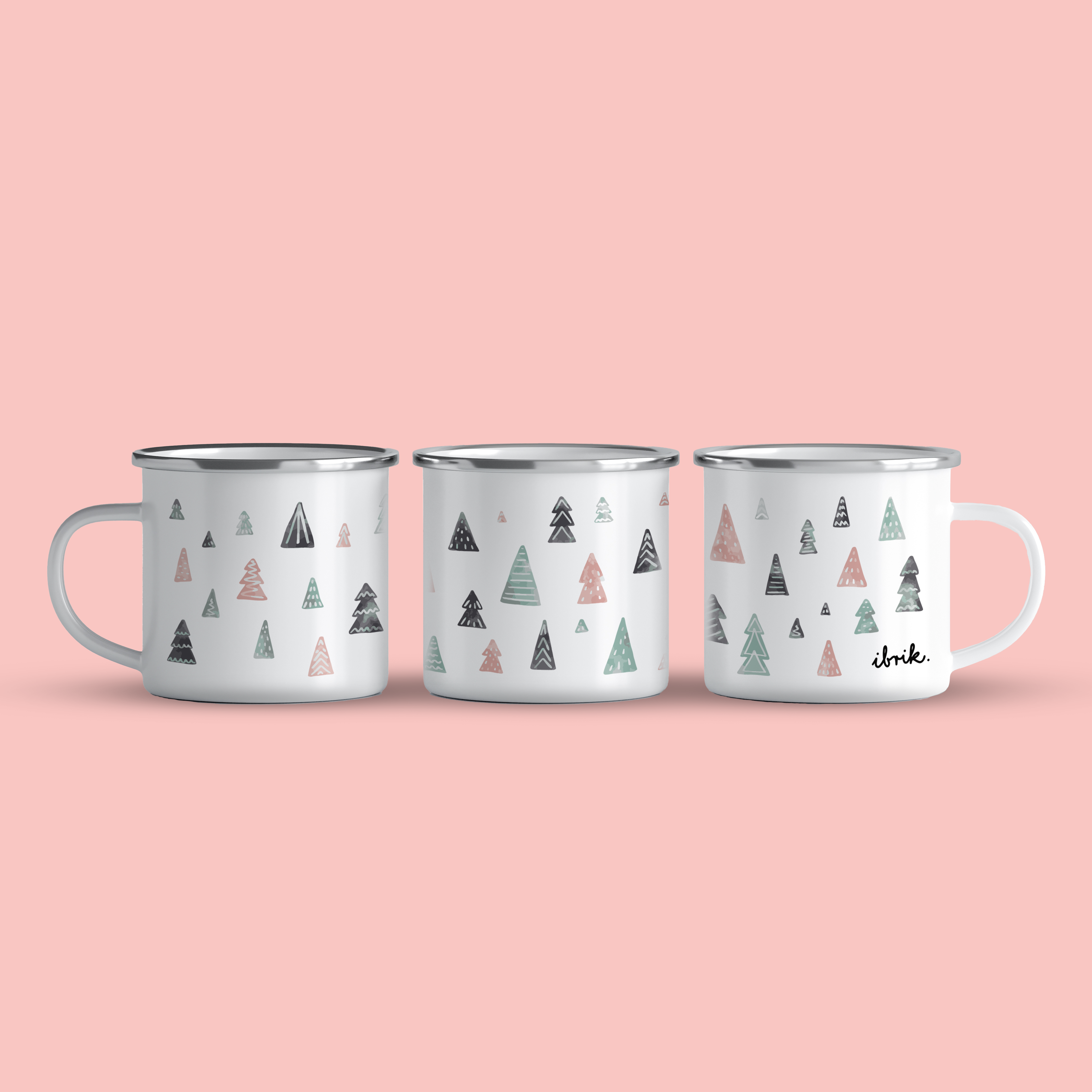 cana emailata watercolor trees pink