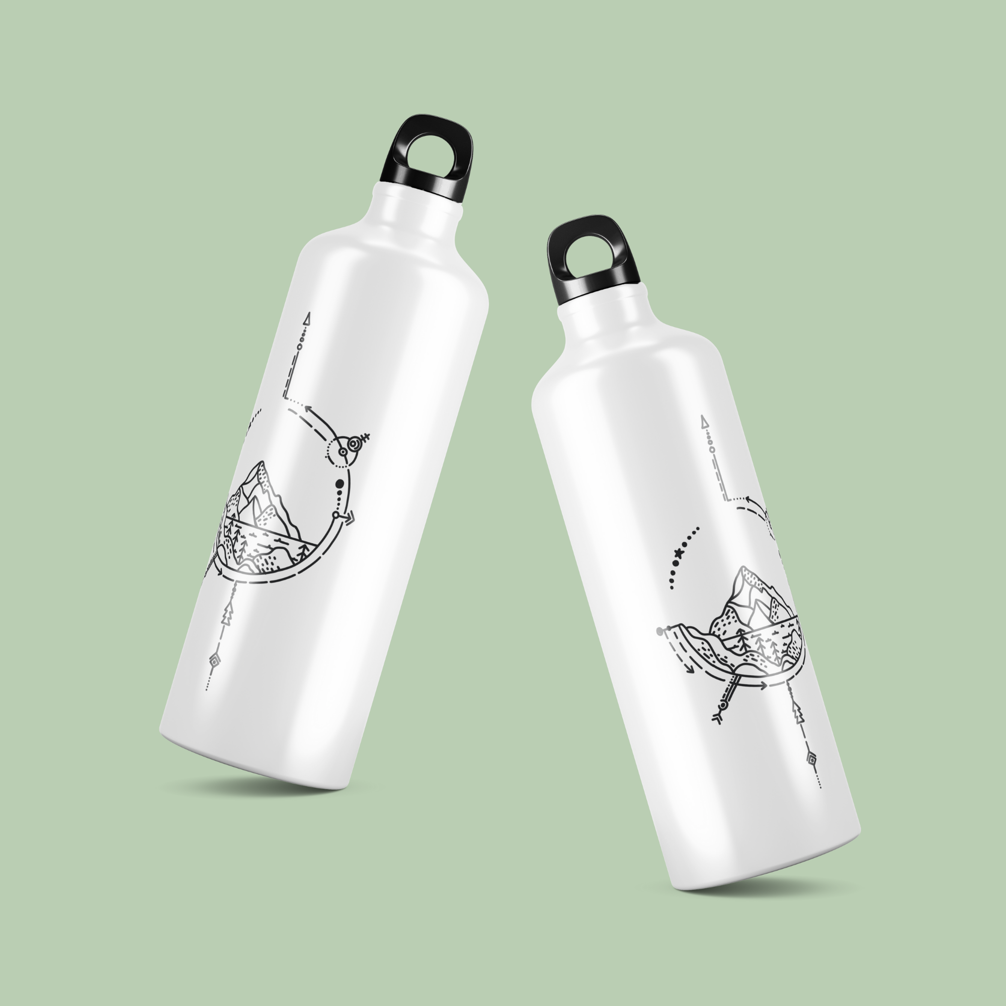 sticla de apa din aluminiu ibrik mountain bw