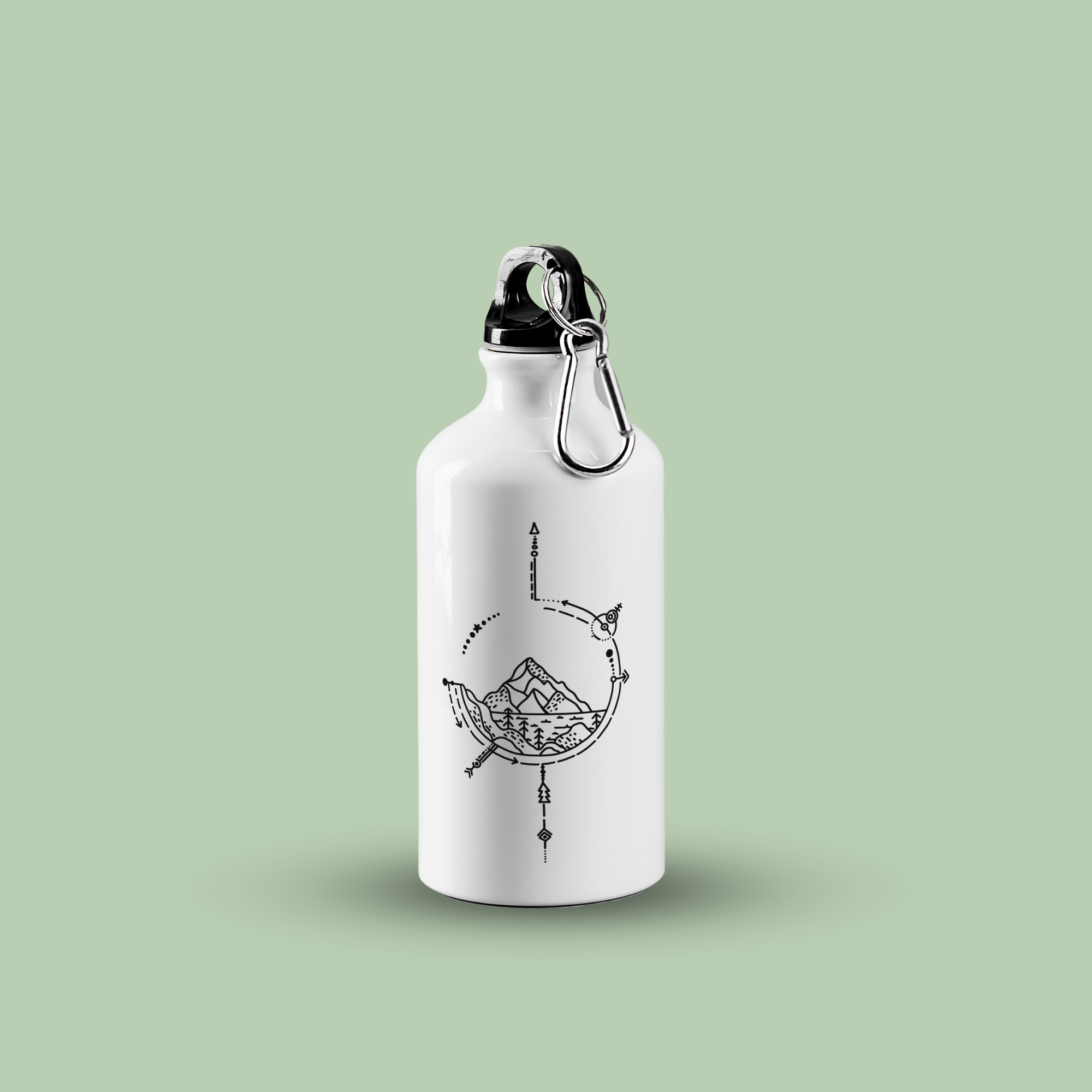 sticla de apa din aluminiu ibrik mountains bw