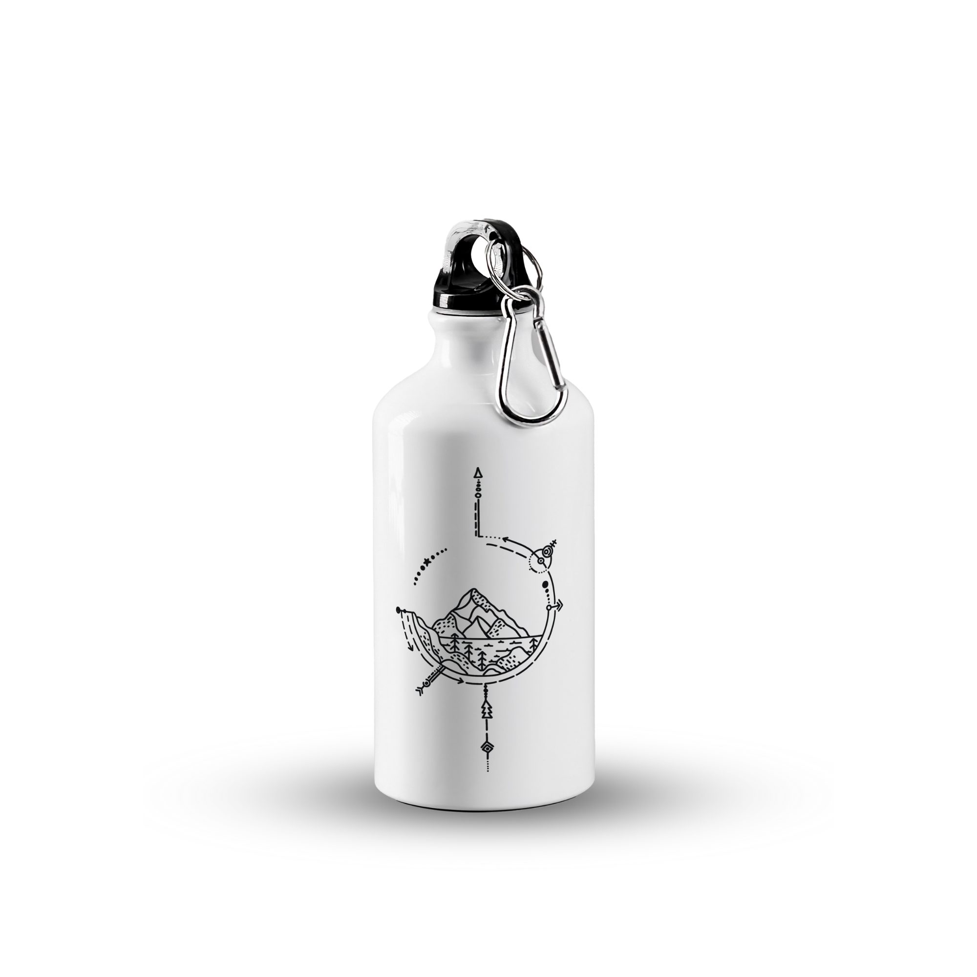 sticla de apa din aluminiu ibrik mountains bw