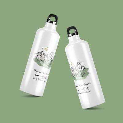 sticla de apa din aluminiu ibrik nature mountains