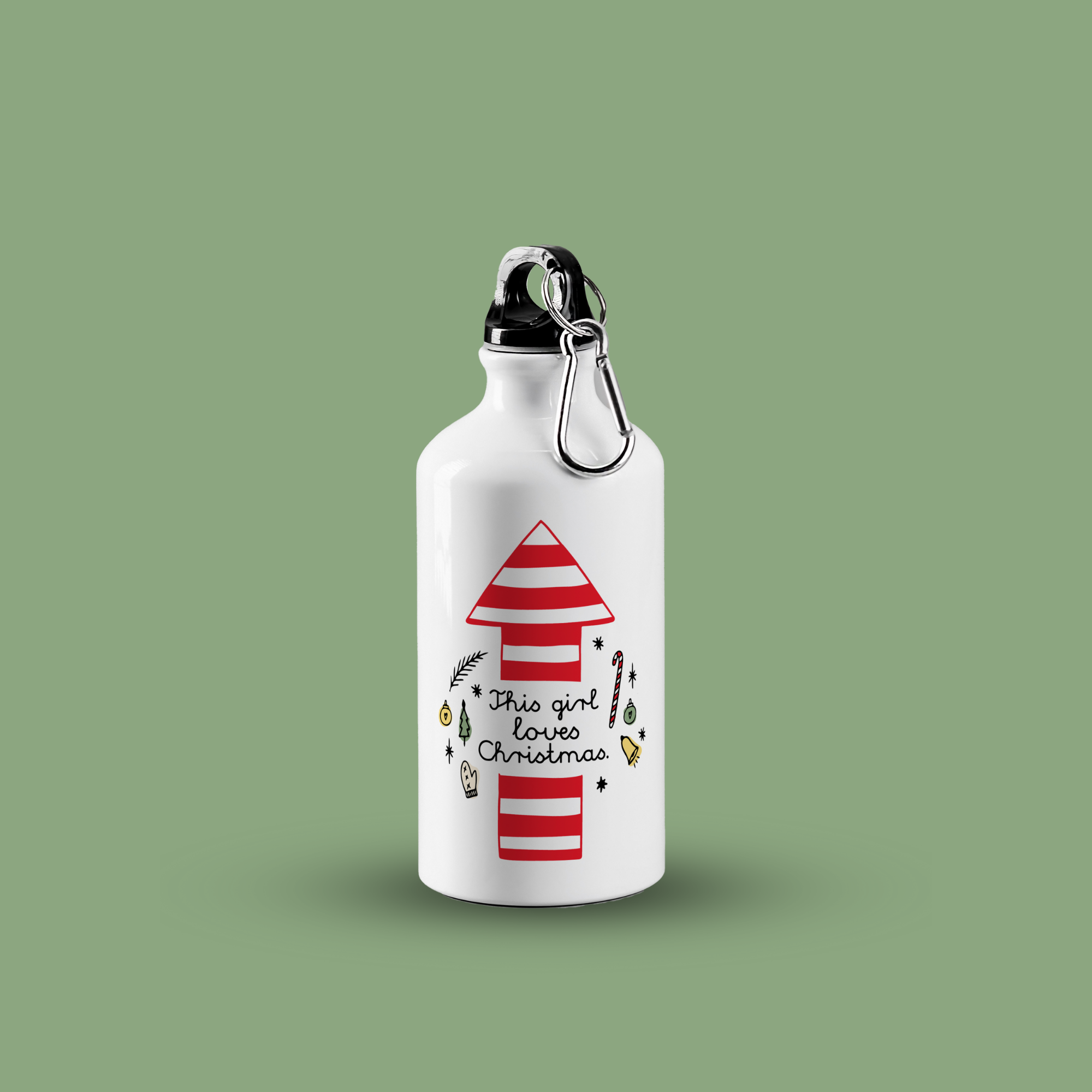 sticla de apa din aluminiu ibrik this girl loves christmas