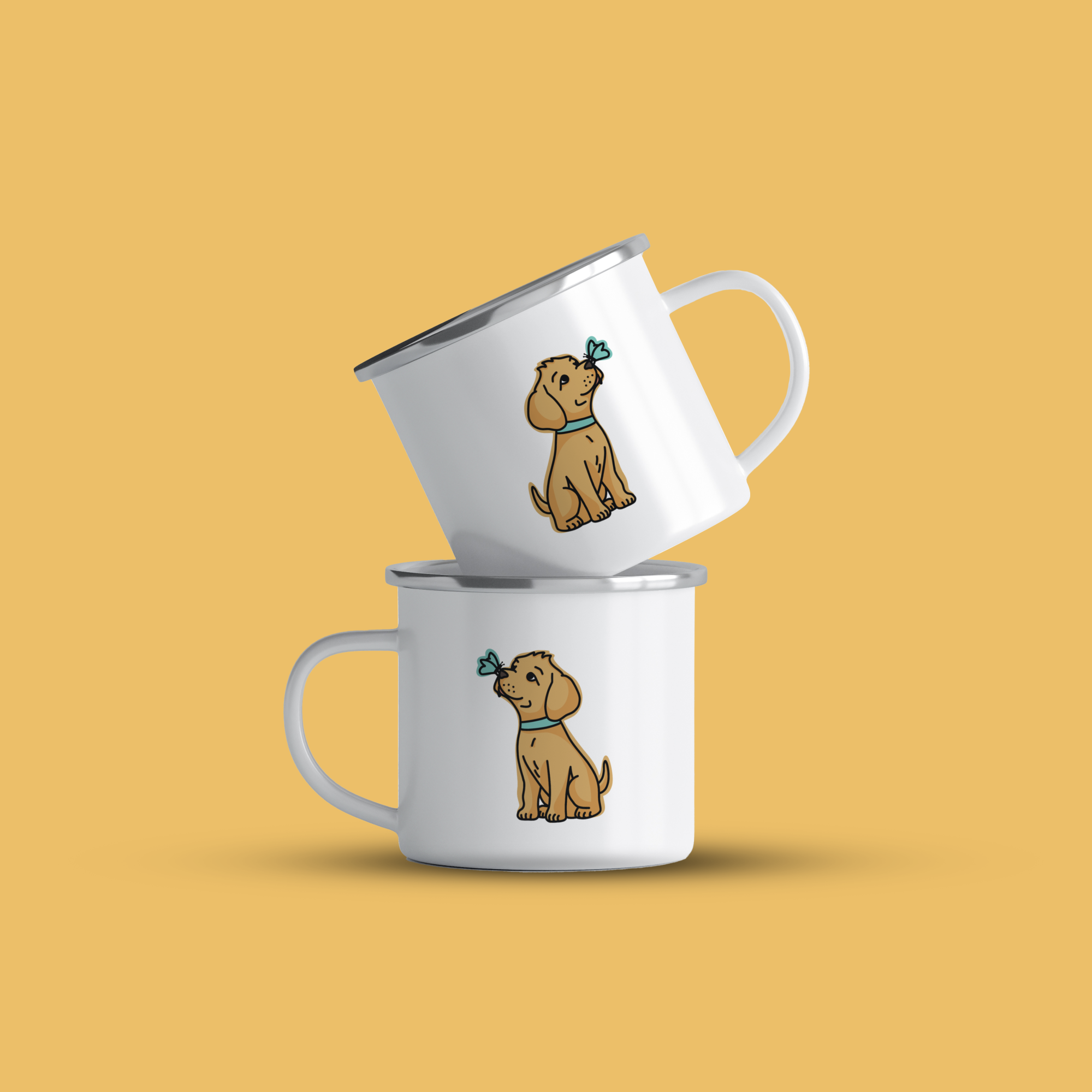 cana emailata puppy with butterfly