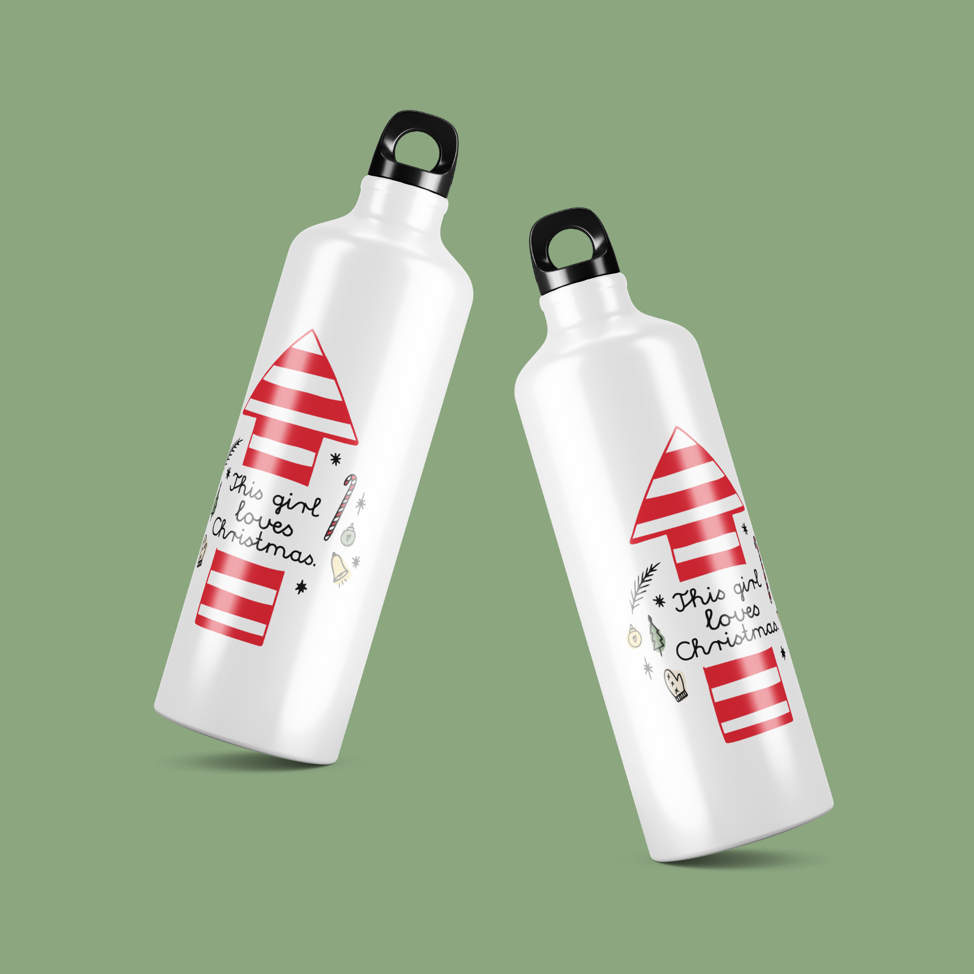 sticla de apa din aluminiu ibrik this girl loves christmas 1