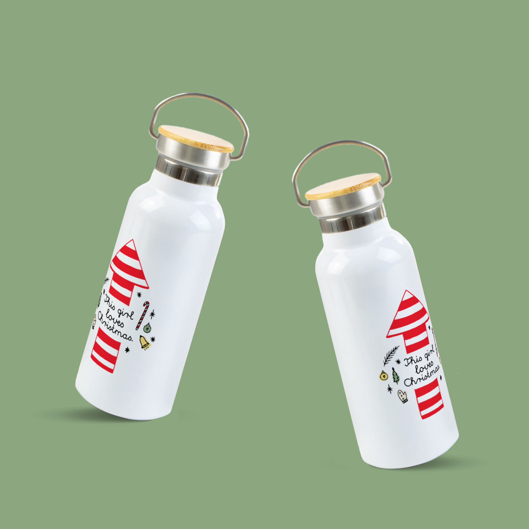 sticla de apa din otel inoxidabil ibrik this girl loves christmas 1