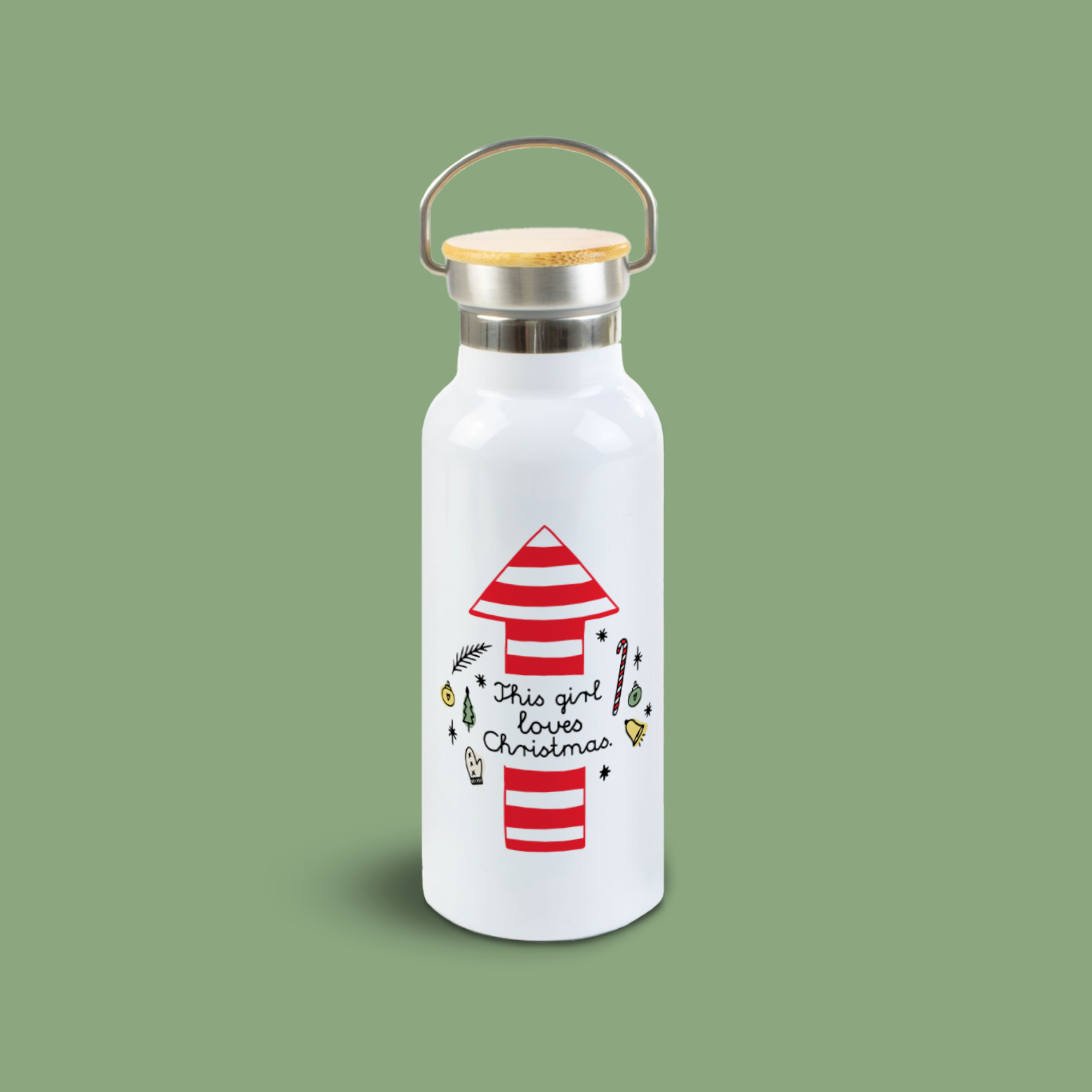 sticla de apa din otel inoxidabil ibrik this girl loves christmas 2